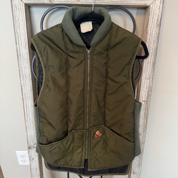 Vintage RefrigiWear Insulated Vest Olive Green USA Made Men’s Small